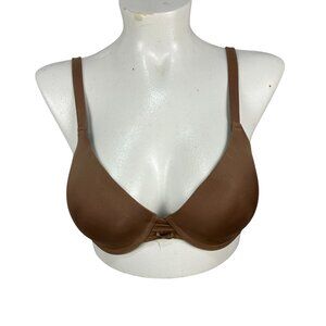Izod Womens Underwire Lightly Lined Bra 38D Brown Polyester Spandex Hand Wash